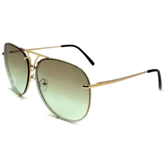 Miz Le Porsche Oversized Aviator Sunnies Clear Peach or Blue Tinted Sunglasses - Picture 4 of 16